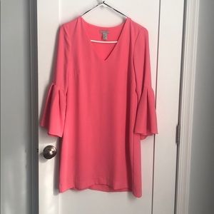Pink Dress Bell Sleeves ZARA